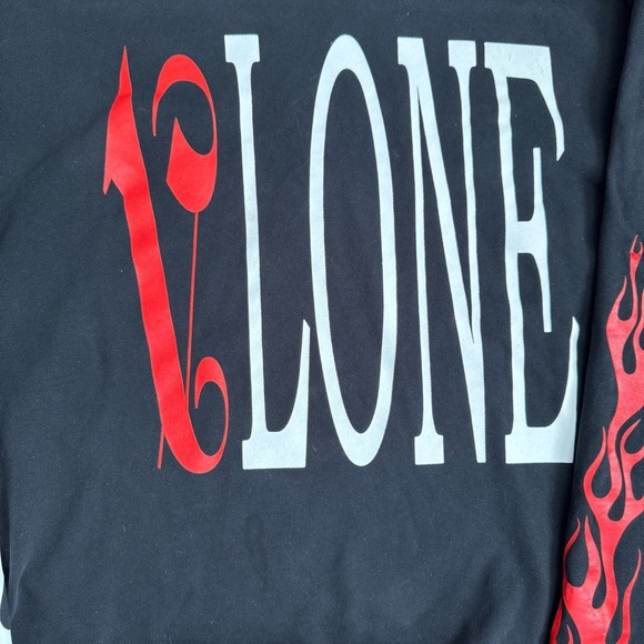 VLONE Hoodie Black Red And White Cropped Fabric Style - PALM ANGELS - Picture 2 of 9